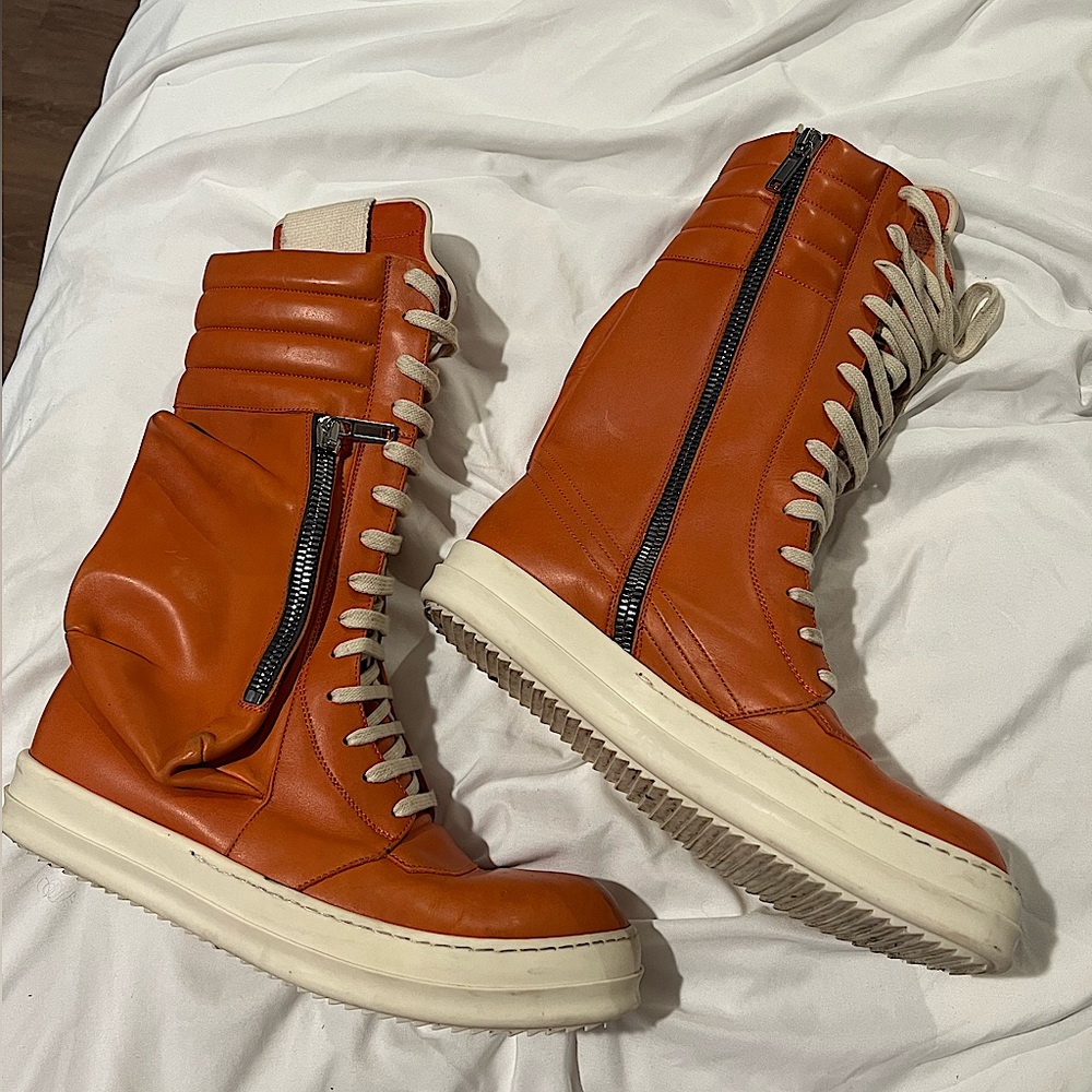 Rick Owens Leather High Trainers
